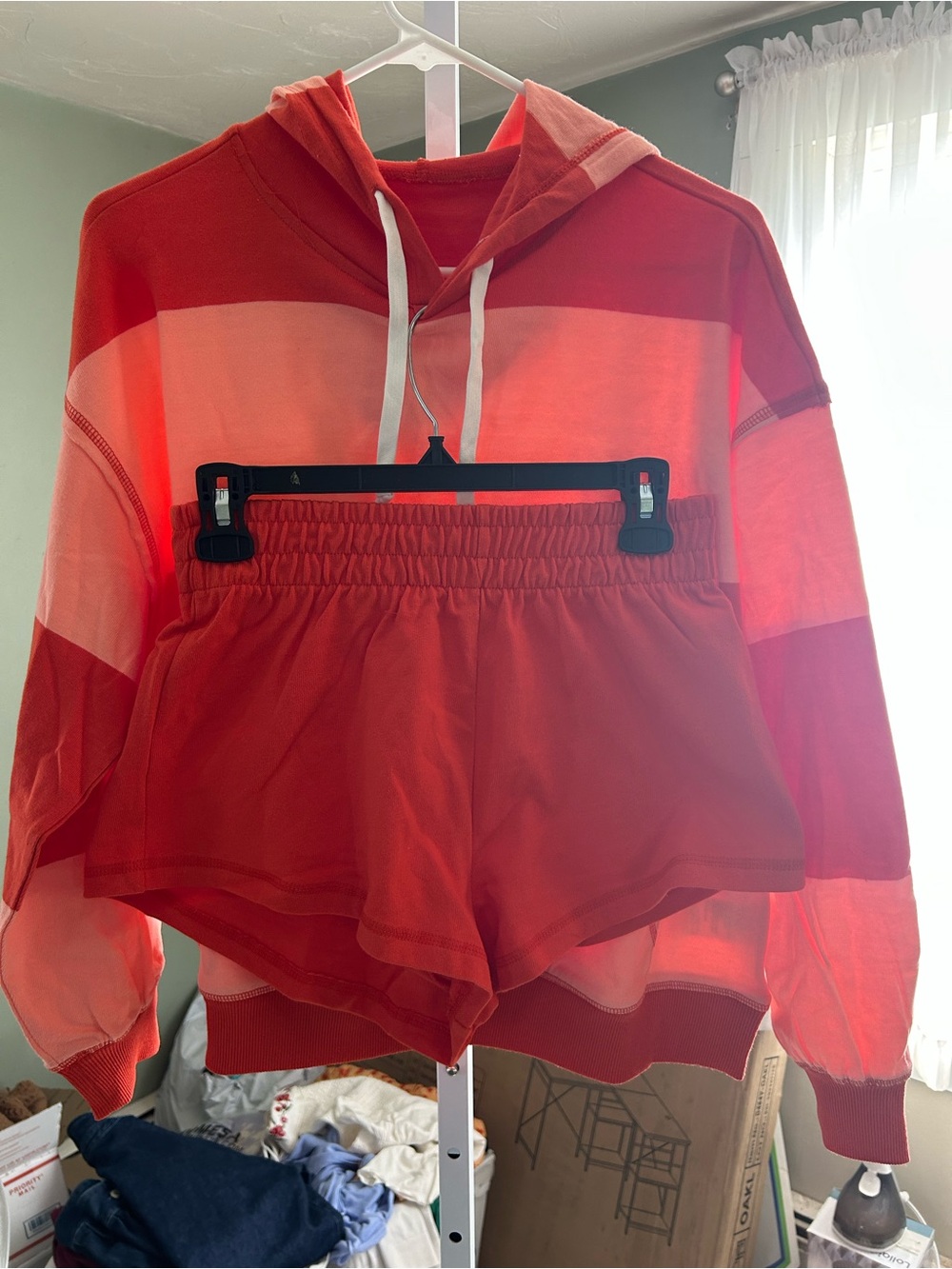Free People Retro Rugby Hoodie Set in the color Flame
